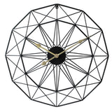 LW Collection Wandklok Megan zwart 60cm - Wandklok modern - Industriële wandklok stil uurwerk wandklok wandklokken klokken uurwerk klok