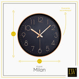 LW Collection Keukenklok Milan rosé 30cm - wandklok stil uurwerk wandklok wandklokken klokken uurwerk klok