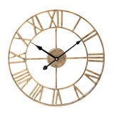 LW Collection Wandklok Olivier goud 40cm - Wandklok romeinse cijfers - Industriële wandklok stil uurwerk wandklok wandklokken klokken uurwerk klok