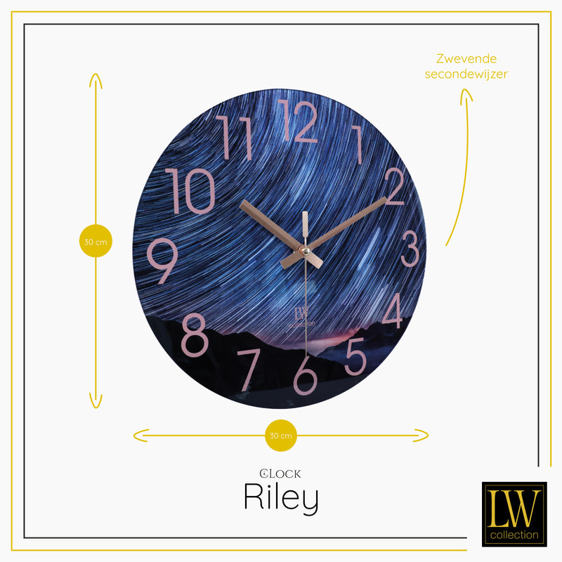 LW Collection Keukenklok Riley 30cm - wandklok stil uurwerk wandklok wandklokken klokken uurwerk klok