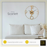 LW Collection Wandklok Scarlett Goud 60cm - Wandklok modern - Industriële wandklok stil uurwerk wandklok wandklokken klokken uurwerk klok