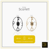 LW Collection Wandklok Scarlett Zwart 80cm - Wandklok - Industriële wandklok stil uurwerk wandklok wandklokken klokken uurwerk klok