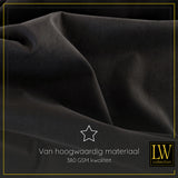 LW Collection Gordijnen met haakjes zwart Velvet Kant en klaar 270x290CM gordijn overgordijn fluweel