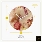 LW Collection Keukenklok Vince zandkleurig 30cm - Wandklok stil uurwerk wandklok wandklokken klokken uurwerk klok