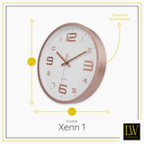 LW Collection Keukenklok Xenn1 rosé wit 30cm - wandklok stil uurwerk wandklok wandklokken klokken uurwerk klok