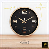 LW Collection Keukenklok Xenn3 rosé zwart 30cm - wandklok stil uurwerk wandklok wandklokken klokken uurwerk klok