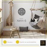 LW Collection Keukenklok Xenn6 grijs wit 30cm - wandklok stil uurwerk wandklok wandklokken klokken uurwerk klok