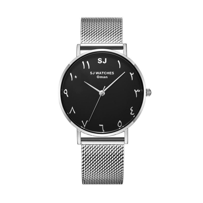 SJ WATCHES Oman horloge dames Zilverkleurig en Arabische cijfers 36mm